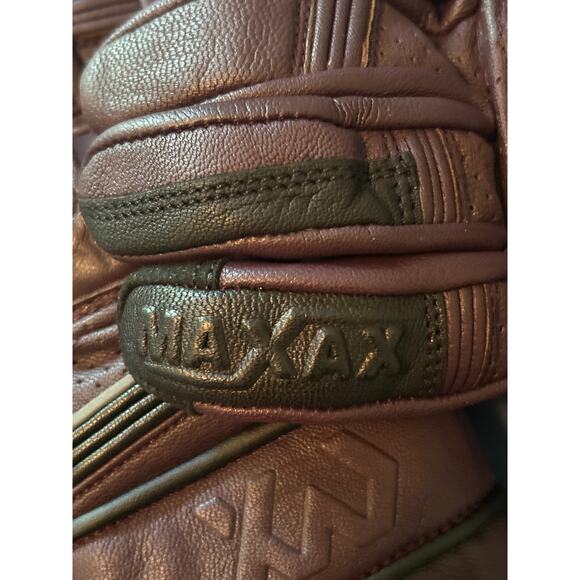 #3MaxAx Brown Leather Motorcycle Gloves Motocross Tactical Size Small - Picture 2 of 5